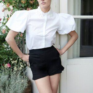 Black Zara Ruffle Hem Shorts (NWT)